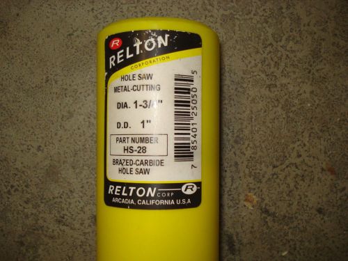 Relton 1-3/4&#034; DD 1&#034; brazed-carbide hole saw PN HS-28