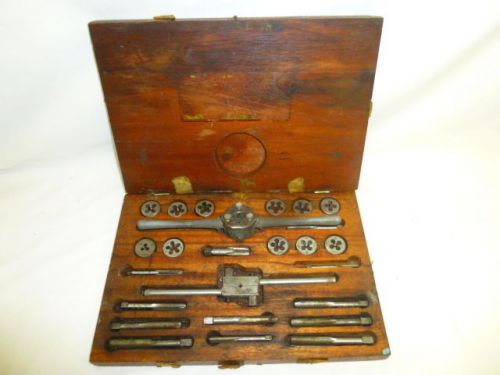 VINTAGE CRAFTSMAN ? 24 piece TAP &amp; DIE SET IN ORIGINAL WOOD BOX