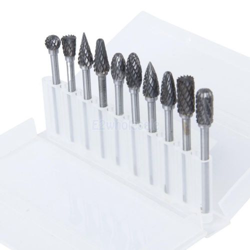 10 Tungsten Steel YG8 Carbide Rotary Burr 6mm Head Dia. for Deburring Polishing