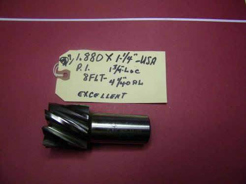 END MILL - 8 FLUTES - BTM CUT - 1.880 X 1 1/4&#034;, 4 1/14&#034; OAL, 1 3/4&#034; LOC,. USA