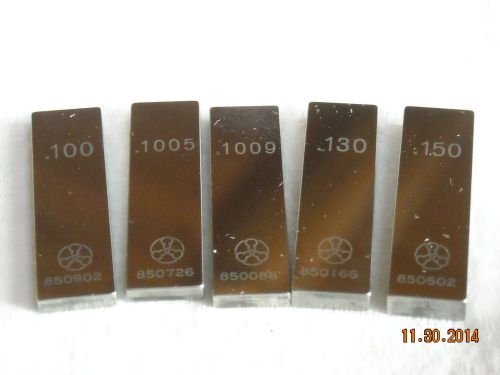 Mitutoyo rectangular gage gauge blocks lot of 5 .100 .1005 .1009 .130 .150 for sale