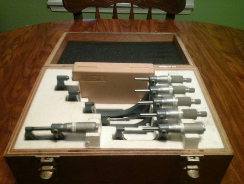 MITUTOYO 0-6 Inch MICROMETER SET NO 103-907 w/ CASE &amp; STANDARDS