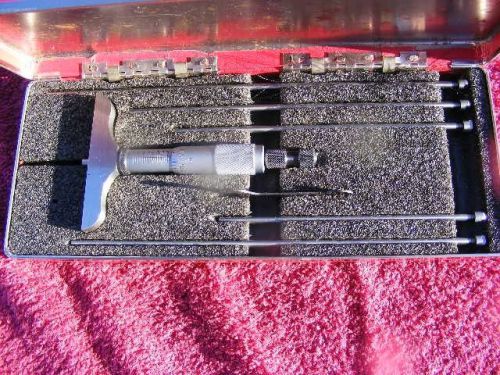 STARRETT *EXCELLENT* 0-6&#034; 445AZ-6RL DEPTH MICROMETER SET!  COST NEARLY $300.00