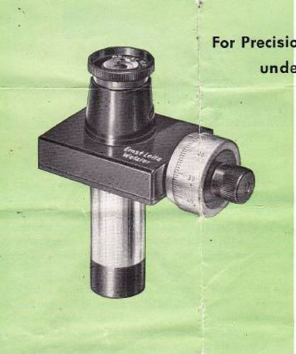 Leitz screw micrometer eyepiece  microscope operators manual on cd for sale