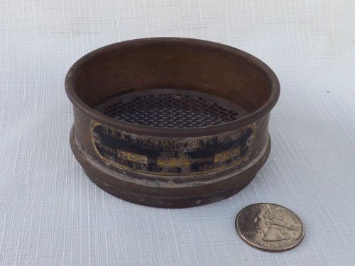 Usa standard testing sieve 10 newark .0787 inch 2 mm 3&#034; diameter vintage brass for sale