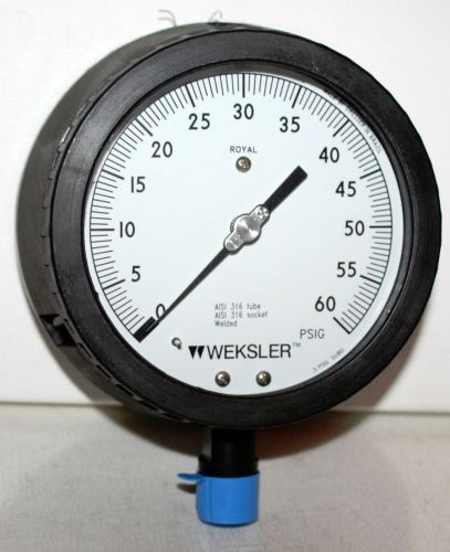 60 PSI 4-1/2&#034; Dial 1/2&#034; NPT Pressure Gauge Weksler