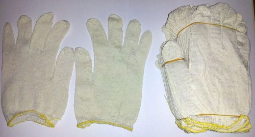 5 Dozen WHITE COTTON MEDIUM INSPECTION GLOVES - Unisex