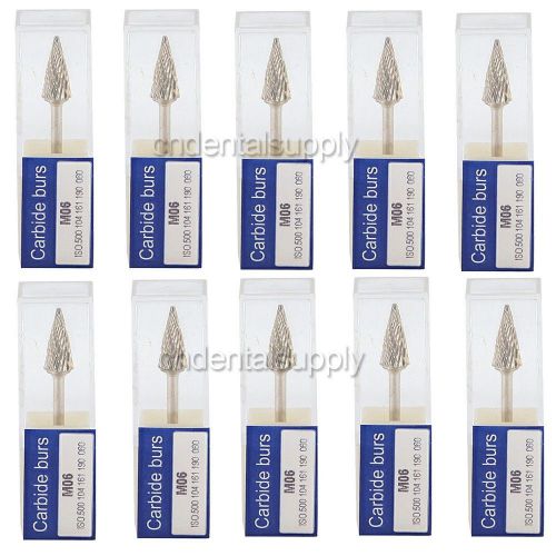 10 Dental Tungsten Steel  Burs Tooth Drill Marathon Micromotor 2.35mm M06