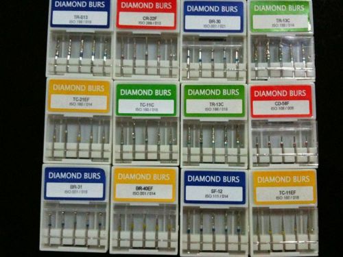 500pcs  dental diamond burs flat-end tapered medium fg 1.6mm for high handpiece for sale