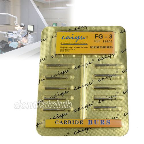 CLUB 1xDental Tungsten Steel drills/burs For High speed Handpiece FG-3 10pcs/Box