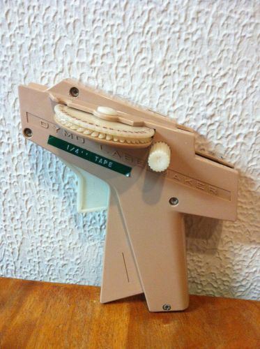 Vintage dymo label maker gun  uses 1/4” embossed tape beige usa patent 194,891 for sale