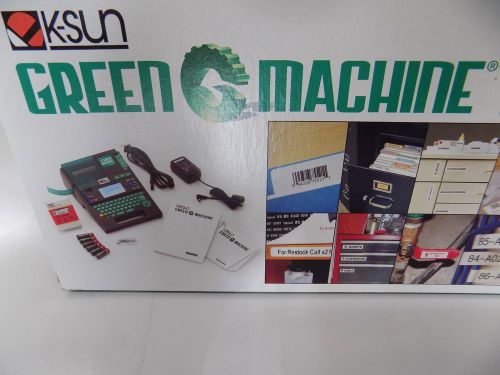 K SUN LABEL MAKER 2020LSTB GREEN MACHINE 2M1007132 LABELER PRINTER