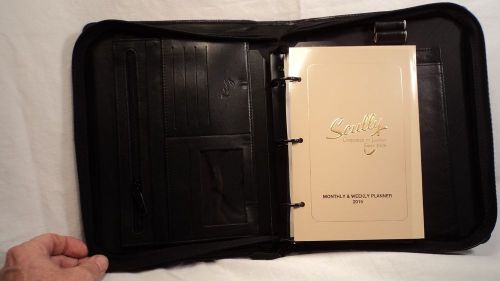 Scully leather 8053 black nappa leather 3 ring planner for sale