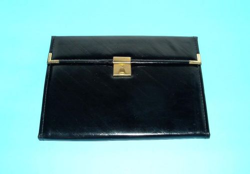 Executive NONE LEATHER Padfolio Organizer Planner Notepad Folder BLACK