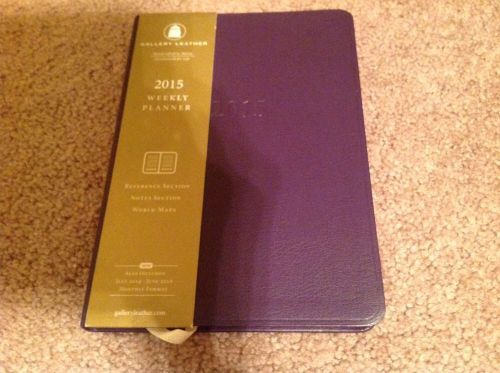 Gallery Leather Dark Purple 2015 5x7 Weekly Planner Calendar New