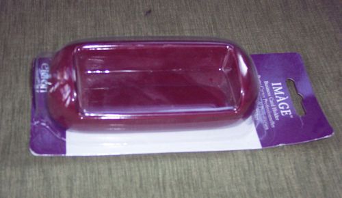 BUSINESS CARD HOLDER  ELEGANT - BY  ELDON # 15952 ~ BURGUNDY HARD PLASTIC  ~