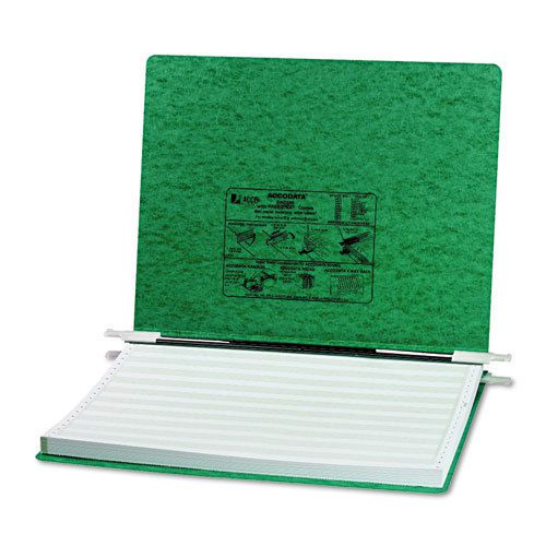 Pressboard Hanging Data Binder, 14-7/8 x 11 Unburst Sheets, Dark Green