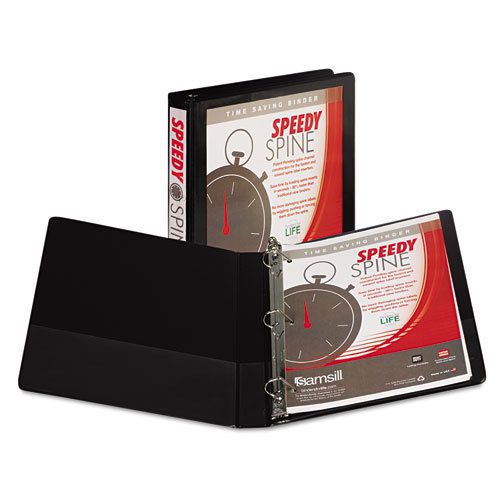 Speedy Spine Angle-D Ring View Binder, 11 x 8-1/2, 1&#034; Capacity, Black