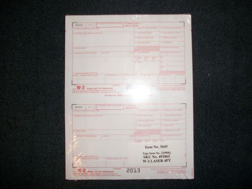 2013 4 part W-2 forms, 50 sets  W 2  W2