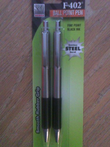 Zebra, ball point pens, f-402, fine point,  black ink, stainless steel barrel for sale