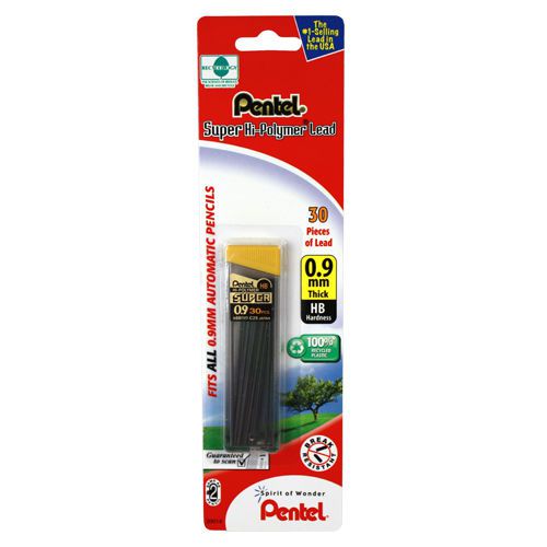 Pentel Of America Super Hi-Polym Lead, 0.9mm, 30 pieces