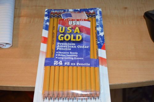 USA GOLD PREMIUM CEDAR #2 PENCILS 1 PACK OF 24