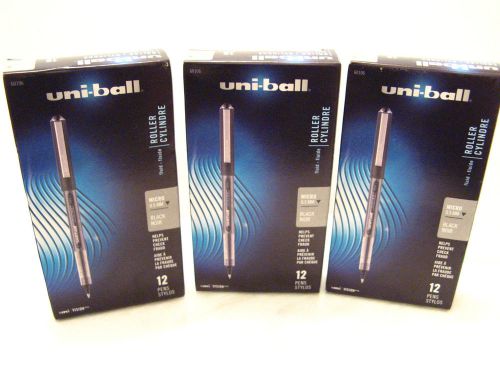 UNI-BALL UNI VISION STICK BLACK INK PEN Pack of 12 0.5mm 60106 - Lot of 3