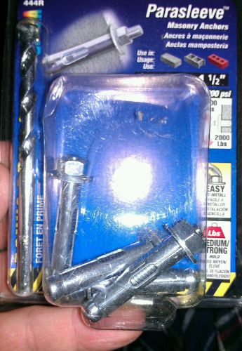 Parasleeve Masonary Anchors 5/16 x 1 1/2 - 4 Pieces plus Drill Bit