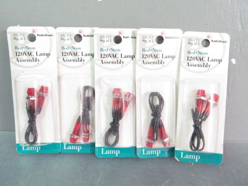 10 (2 x 5 packs) RadioShack® Red Neon 120 VAC Lamp Assembly 272-712