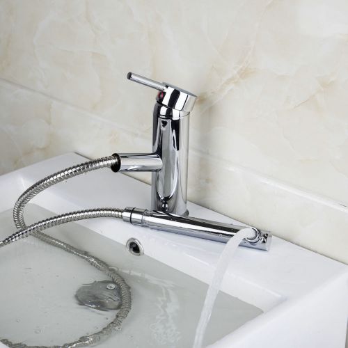 Single lever bathroom and kictchen pull out chrome polished faucet taps