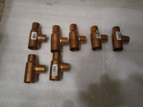 Lot 7 Streamline Mueller 1&#034; x 3/4&#034; x 3/4&#034; Copper Reducing Tee Fittings, W04056L