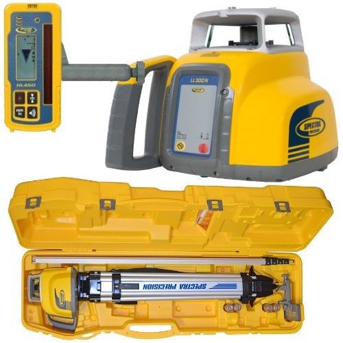 Spectra laser level ll300/hl450 complete kit w/inch grade rod 17301 for sale