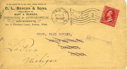 SURVEYING INSTRUMENT MAKERS ENVELOPE - 1900