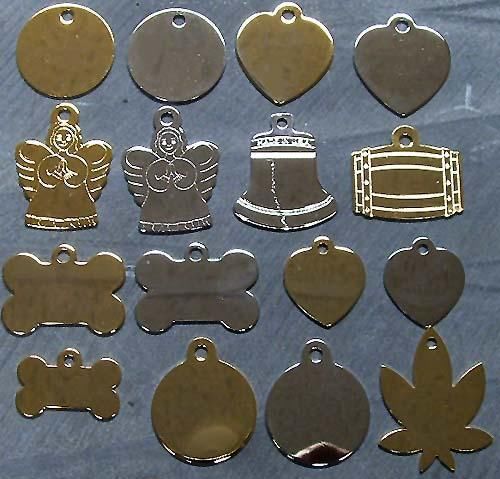 100 polished metaza photo impact print tags gold nickel diamond drag usa made for sale