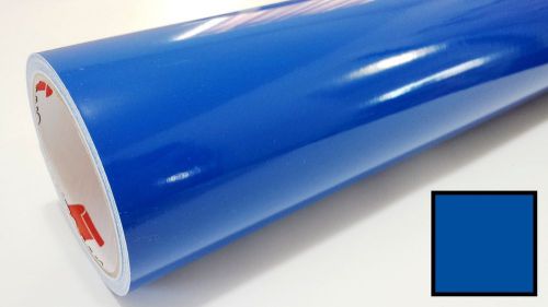 Gloss traffic blue vinyl graphics decal sticker sheet film roll overlay 24&#034; for sale