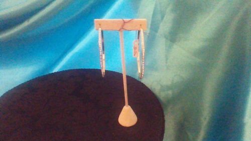 Beige Suede Velvet T-Bar Earring Jewelry Display Stand 6  5/8 &#034;