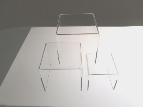 Quantity 2 Set of 4&#034; 6&#034; &amp; 8&#034; Clear Acrylic Risers