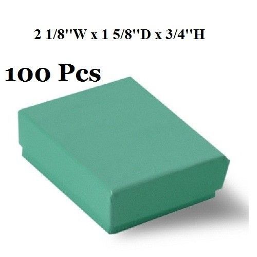 Lot of 100 cotton filled teal gift boxes jewelry boxes green party gift box 2x1 for sale