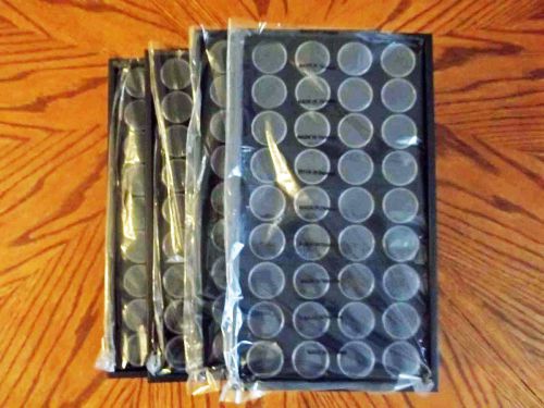 4 Sets New Gemstone Jewelry Display Gem Jars 36 with Black  Inserts Liner &amp; Tray