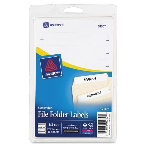 Lot of 4 avery removable laser/inkjet filing labels -0.67wx3.44l -252/pk for sale