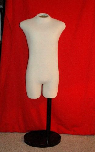 White Male Mannequin Dress Form Torso Fabric HEAVY DUTY w Stand