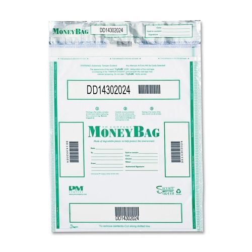 Triple Protection Tamper-Evident Deposit Bags, 9 x 12, Clear, 100/Pack