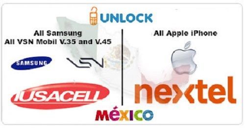 UNLOCK IPHONES FROM LUSACELL &amp; SAMSUNG / VSN FROM NEXTEL MEXICO.