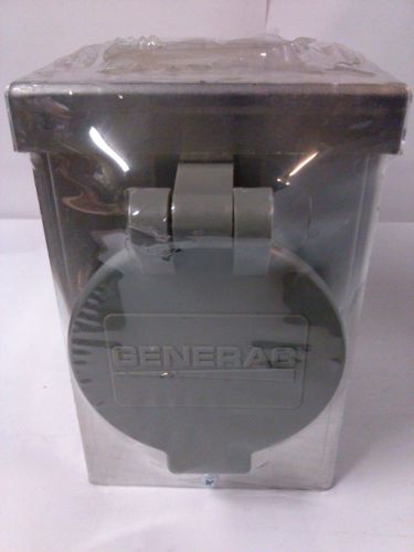 Generac 6345 - 20-amp (4-prong) aluminum power inlet box w/ front flip lid for sale