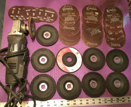 BLACK &amp; DECKER INDUSTRY &amp; CONSTRUCTION MODEL #2750 GRINDER &amp; 34 GRINDING DISKS