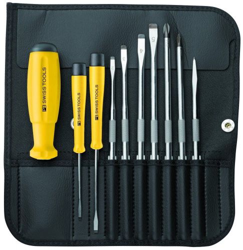 Pb swiss tools pb 8215.esd screwdriver set slotted/phillips in roll-up case for sale