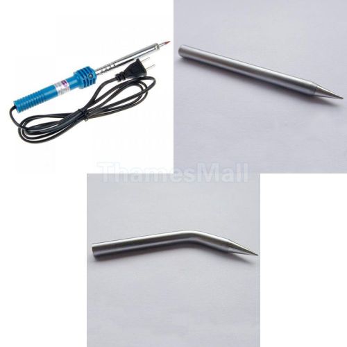 60W 110V Welding Solder Soldering Iron Heat Pencil +2pcs Soldering Solder Tip