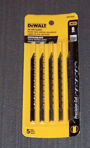 5 pk DEWALT DW3703H 4&#034; 6 TPI Fast Wood Cutting U-Shank Jig Saw Bades