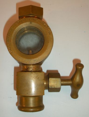 Hit Miss Live Steam Oiler Lunkenheimer Brass 1/2&#034; Pipe in line Heavy