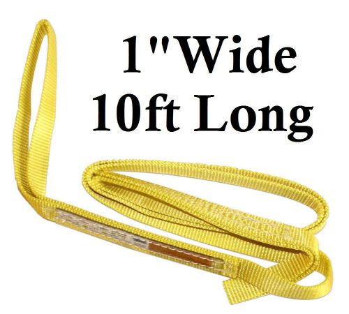 New 1&#034; wide 10ft long 2 ply nylon sling flat eye &amp; eye 2 ply strap new for sale